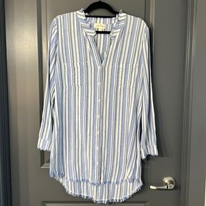Linen button up dress